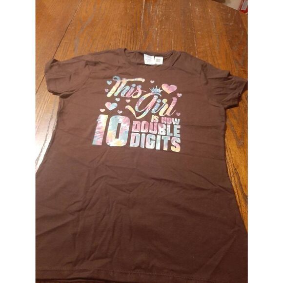 New XS This Girl Now Doubke Digits 10 Short Sleeve Crew Neck Tee T-Shirt Top NWT - Picture 1 of 2